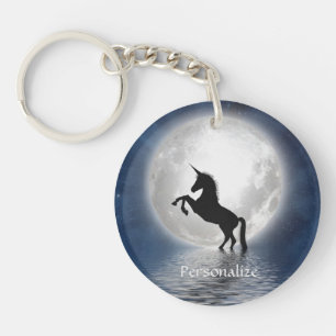 Silhouette Unicorn Full Moon Ocean Personalize
