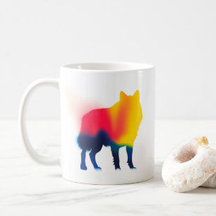 Silhouette-Vargen med minimalistisk sprejfärg Kaffemugg