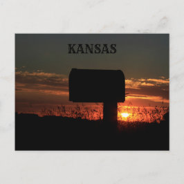 Silhouette-vykort för Land i Kansas-postlådan Vykort