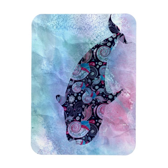 Silhouette Whale Magnet (Vertikal)