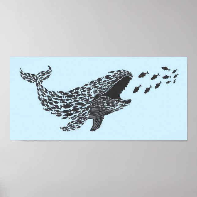 Silhouette Whale Poster (Framsidan)