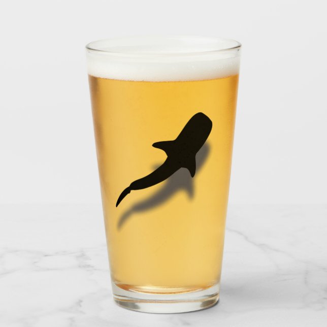 Silhouette Whale Shark med Shadow Beach Glaskopp (Framsida fylld)