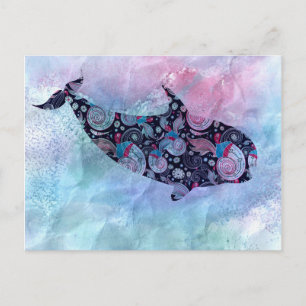 Silhouette Whale Vykort