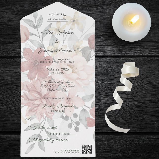 Silhouette WildblomBouquet med QR-kod allt in (Skapare uppladdad)