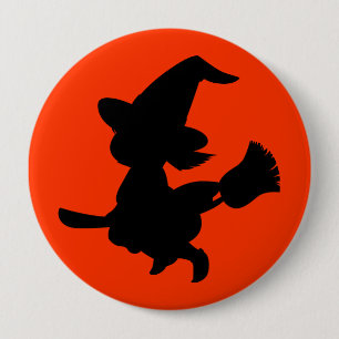 Silhouette Witch Button Knapp