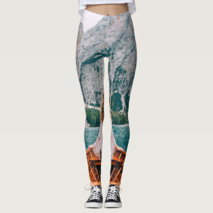 Silhouette Woman Alpine Sjö Nature Leggings