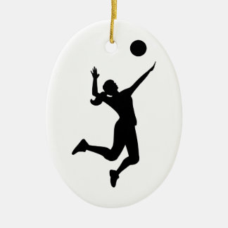 silhouette women's volleyball julgransprydnad keramik