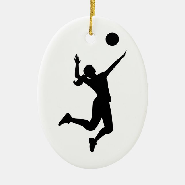 silhouette women's volleyball julgransprydnad keramik (Framsidan)