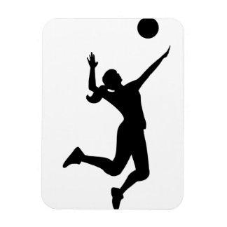silhouette women's volleyball magnet