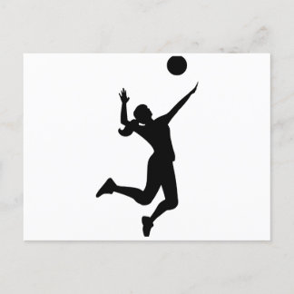 silhouette women's volleyball vykort