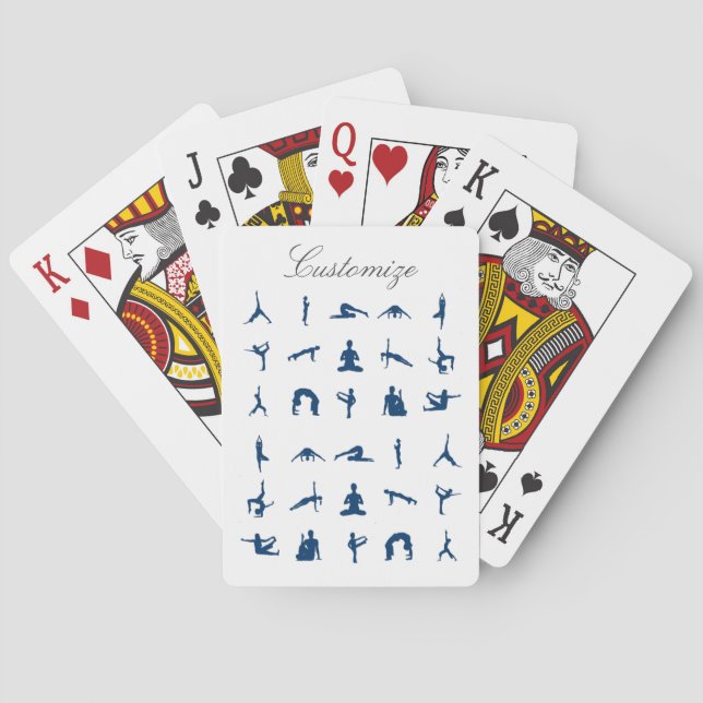 Silhouette Yoga Poses Thunder_Cove Casinokort (Baksidan)