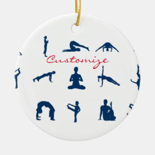 Silhouette Yoga Poses Thunder_Cove Julgransprydnad Keramik