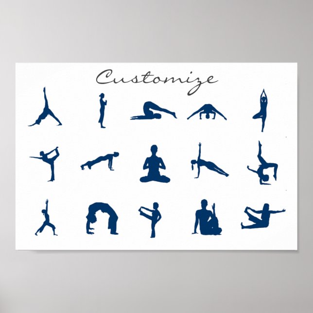 Silhouette Yoga Poses Thunder_Cove Poster (Framsidan)