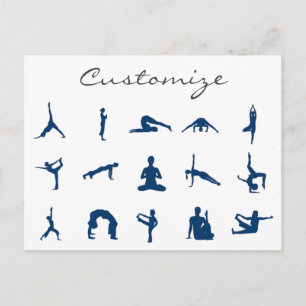 Silhouette Yoga Poses Thunder_Cove Vykort