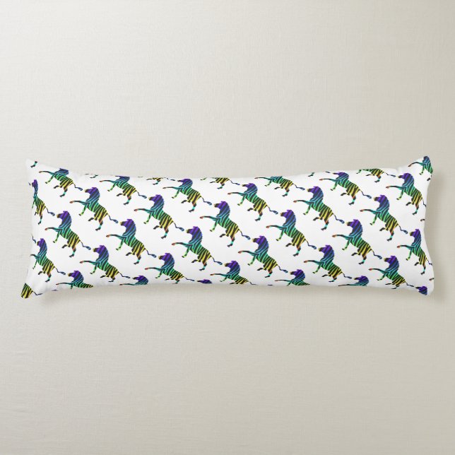 Silhouette Zebra Black och Rainbow Kroppskudde (Framsidan)