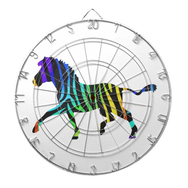 Silhouette Zebra Black och Rainbow Piltavla (Framsidan)