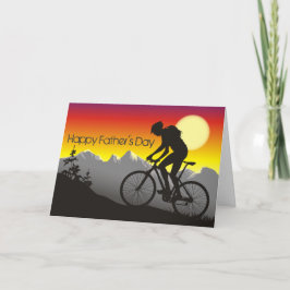 Silhouetteberget Bike Lycklig Fars dag Kort