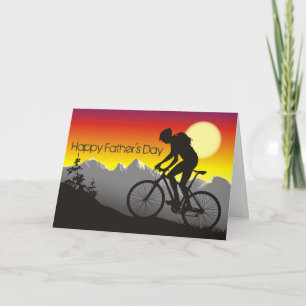 Silhouetteberget Bike Lycklig Fars dag Kort