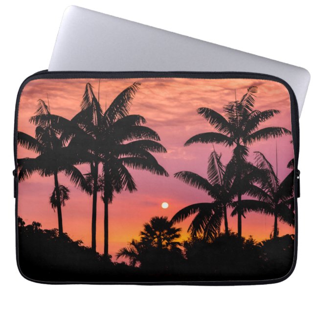 Silhouetted handflatan träd, Hawaii Laptop Sleeve (Framsidan)