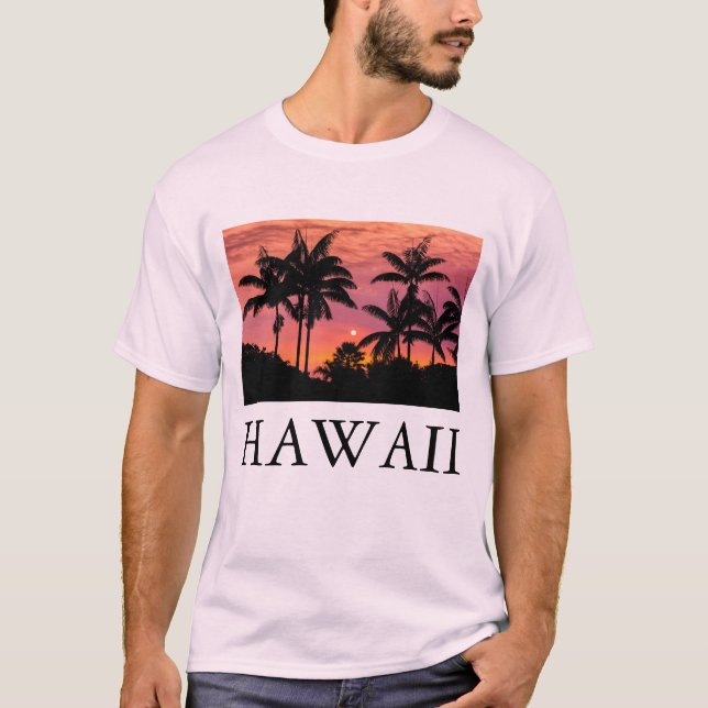 Silhouetted handflatan träd, Hawaii Tee Shirt (Framsida)