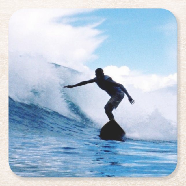 Silhouetted surfare underlägg papper kvadrat (Framsidan)