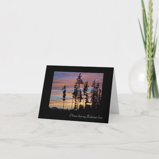 Silhouetted Träd Sympathy Card Kort (Framsida)