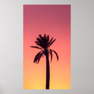 Silhouettefotografi av handflatan träd poster
