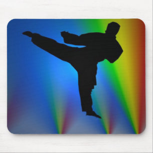 Silhouettekarateman, mousepad musmatta
