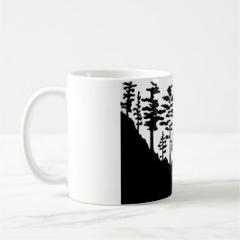 Silhouettemonokromen landskap kaffemugg