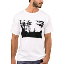 Silhouettemonokromen landskap