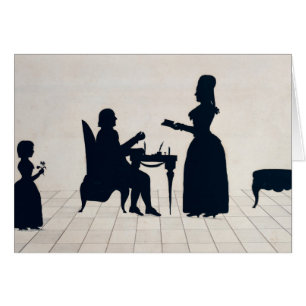 Silhouettes av Monsieur och madamen Roland Hälsningskort