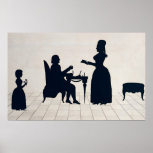 Silhouettes av Monsieur och madamen Roland Poster