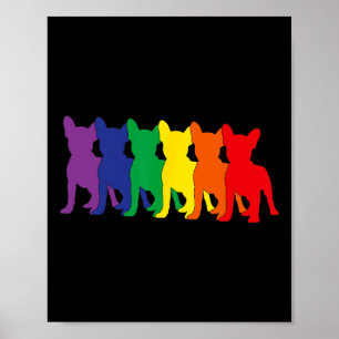 Silhouettes Chihuahua-Hundälskare Poster