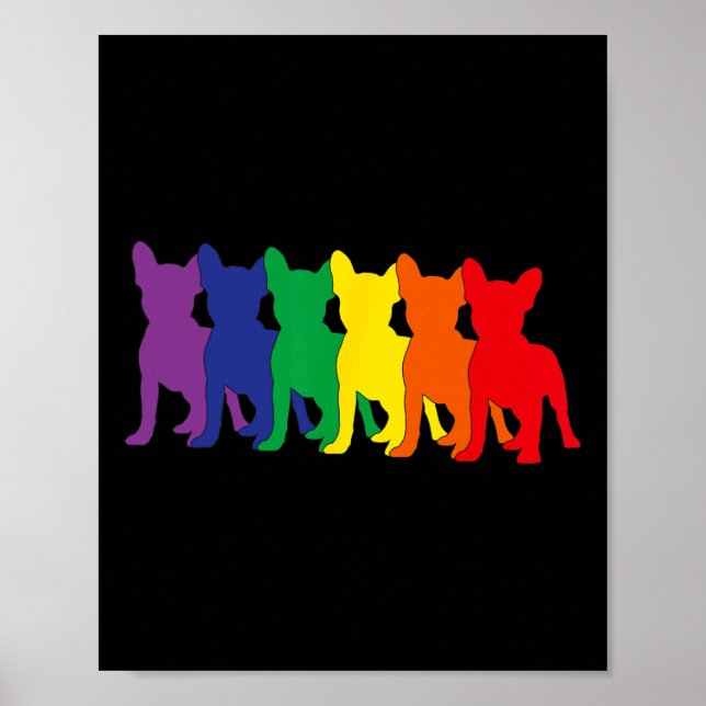 Silhouettes Chihuahua-Hundälskare Poster (Framsidan)