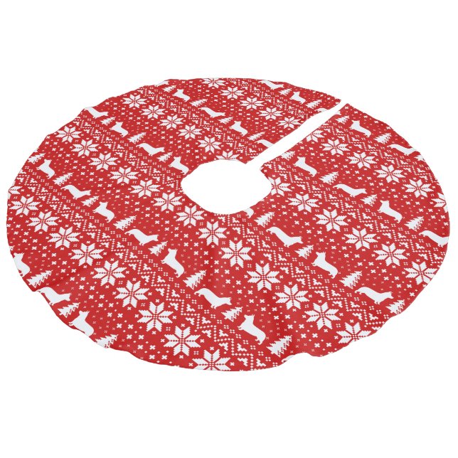 Silhouettes den walesiska corgien för pembroken julgransmatta fusklinne (Vinklad)