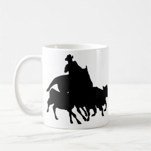 Silhouettes - hästar - skriva för lag kaffemugg
