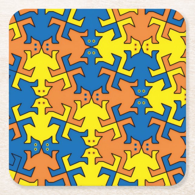 Silhouettes humanoïdes underlägg papper kvadrat (Framsidan)