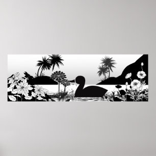 Silhouettes of Peace - Black & White Nature Poster