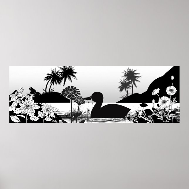 Silhouettes of Peace - Black & White Nature Poster (Framsidan)