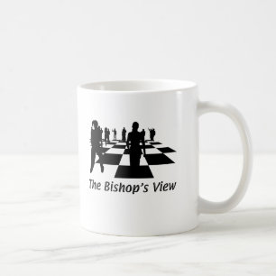 Silhouettes - schack - biskopar beskådar kaffemugg