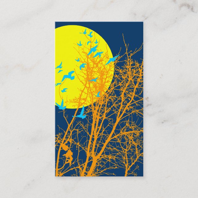 silhouscreen fåglar visitkort (Framsida)