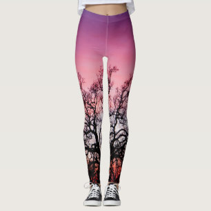 Silhoutte av det Kalifornien Oakträd på Leggings
