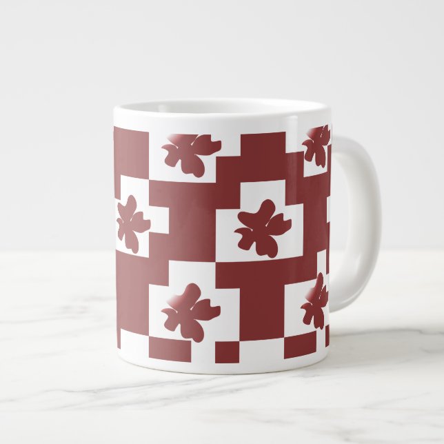 Silhueta de flores em padrão. jumbo mugg (Framsida höger)