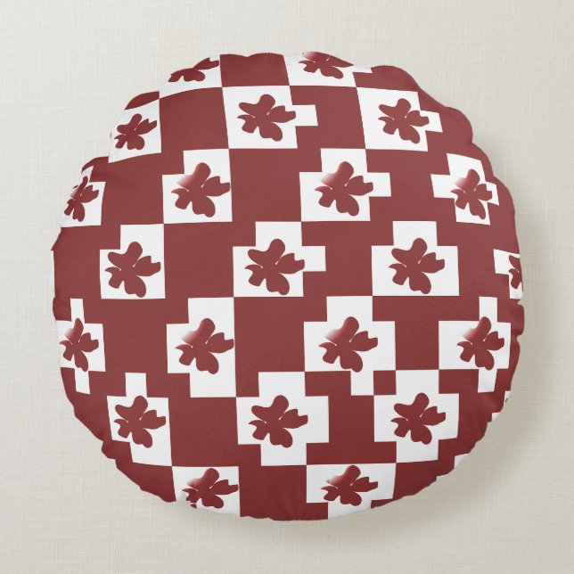 Silhueta de flores em padrão. rund kudde (Framsidan)