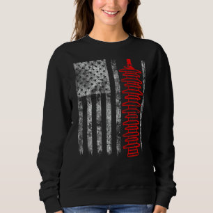 Silhuett Åskledare Amerikansk Flagga Lineman T Shirt