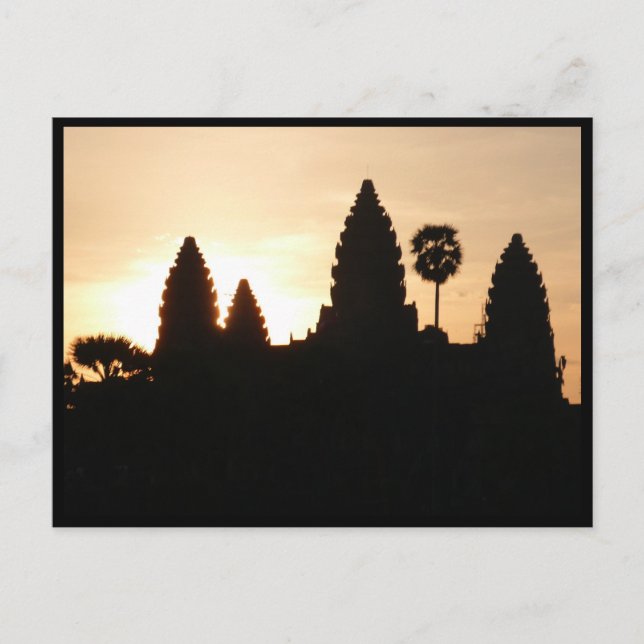 silhuett av angkor wat vykort (Framsida)