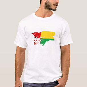 silhuett av arten guinea Bissau land flagga karta T-shirt