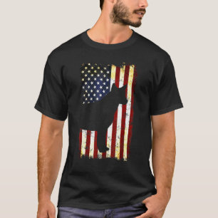 Silhuett av australian cattle dog amerikansk flagg t shirt