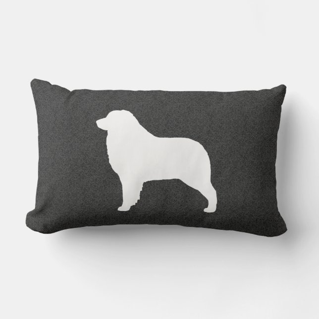 Silhuett av australian shepherd lumbarkudde (Framsida)