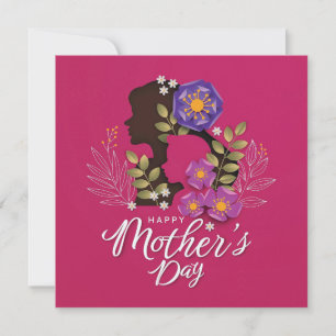 Silhuett av mamma och barn Mors dag Julkort